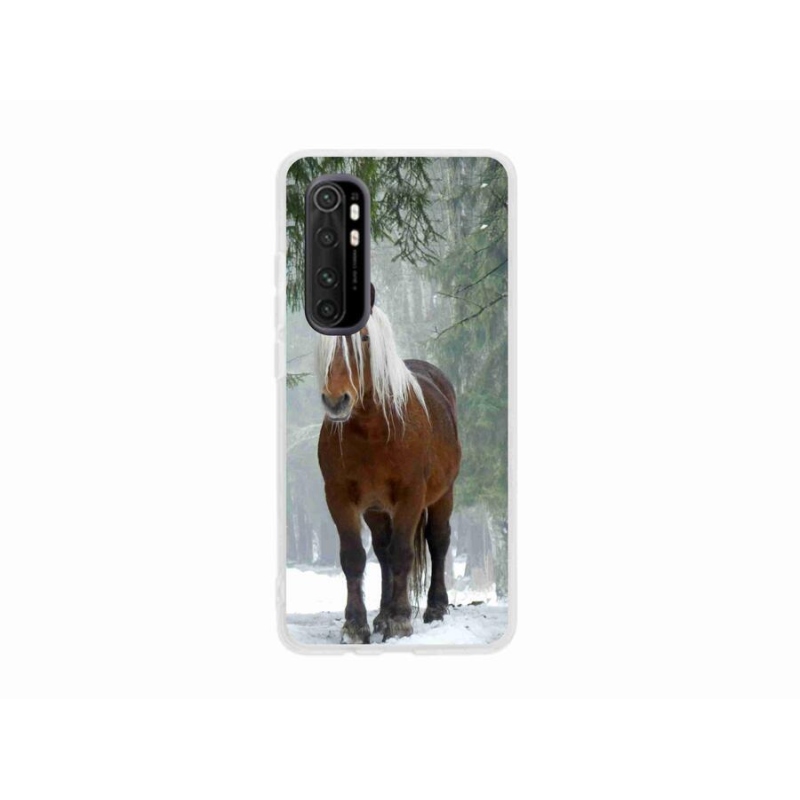 Gelový obal mmCase na mobil Xiaomi Mi Note 10 Lite - kůň v lese