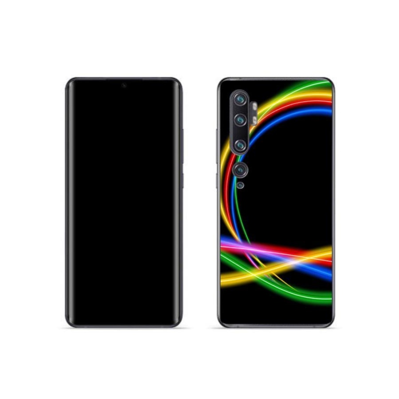 Gelový obal mmCase na mobil Xiaomi Mi Note 10 - neonové kruhy