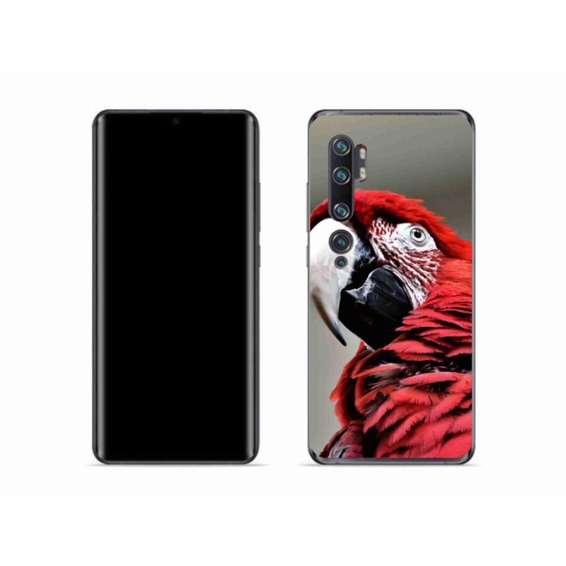 Gelový obal mmCase na mobil Xiaomi Mi Note 10 - papoušek ara červený