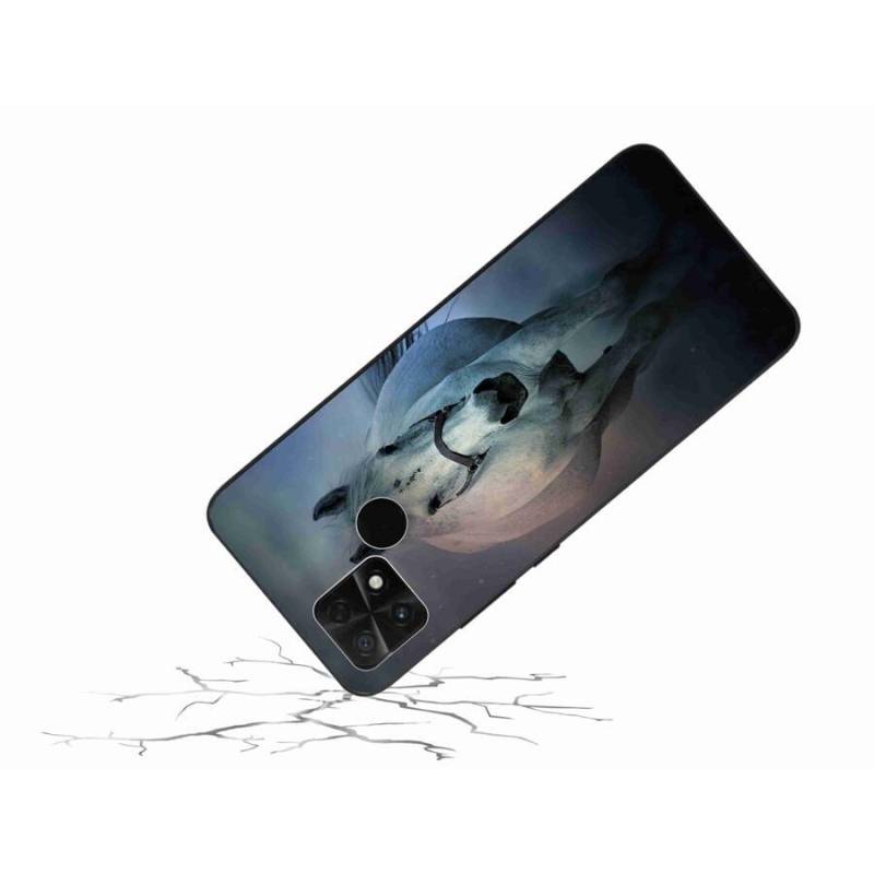 Gelový obal mmCase na mobil Xiaomi Poco C40 - běžící bílý kůň