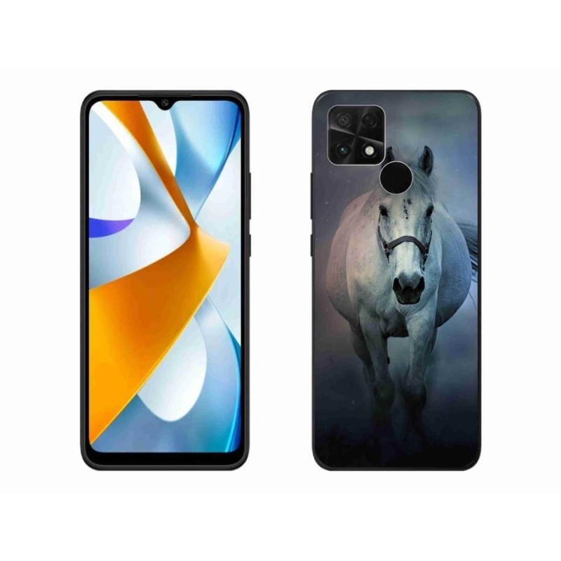 Gelový obal mmCase na mobil Xiaomi Poco C40 - běžící bílý kůň
