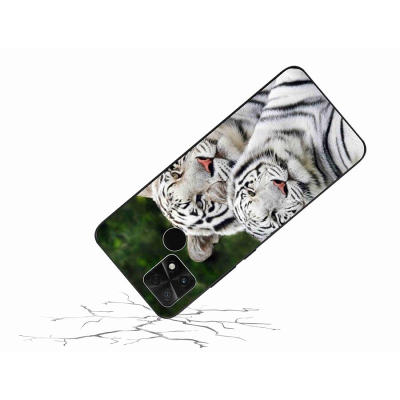 Gelový obal mmCase na mobil Xiaomi Poco C40 - bílí tygři