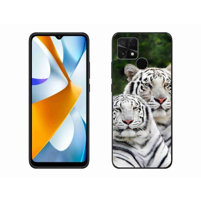 Gelový obal mmCase na mobil Xiaomi Poco C40 - bílí tygři