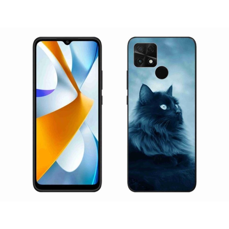 Gelový obal mmCase na mobil Xiaomi Poco C40 - černá kočka 1