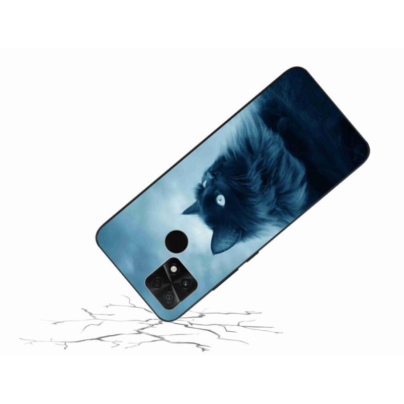 Gelový obal mmCase na mobil Xiaomi Poco C40 - černá kočka 1