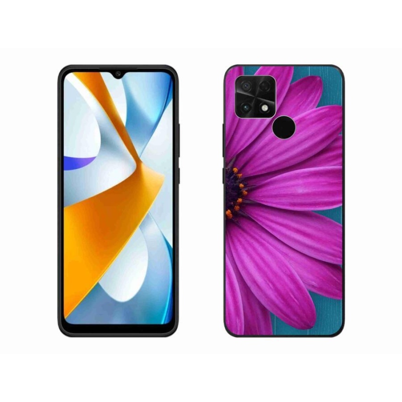 Gelový obal mmCase na mobil Xiaomi Poco C40 - fialová kopretina