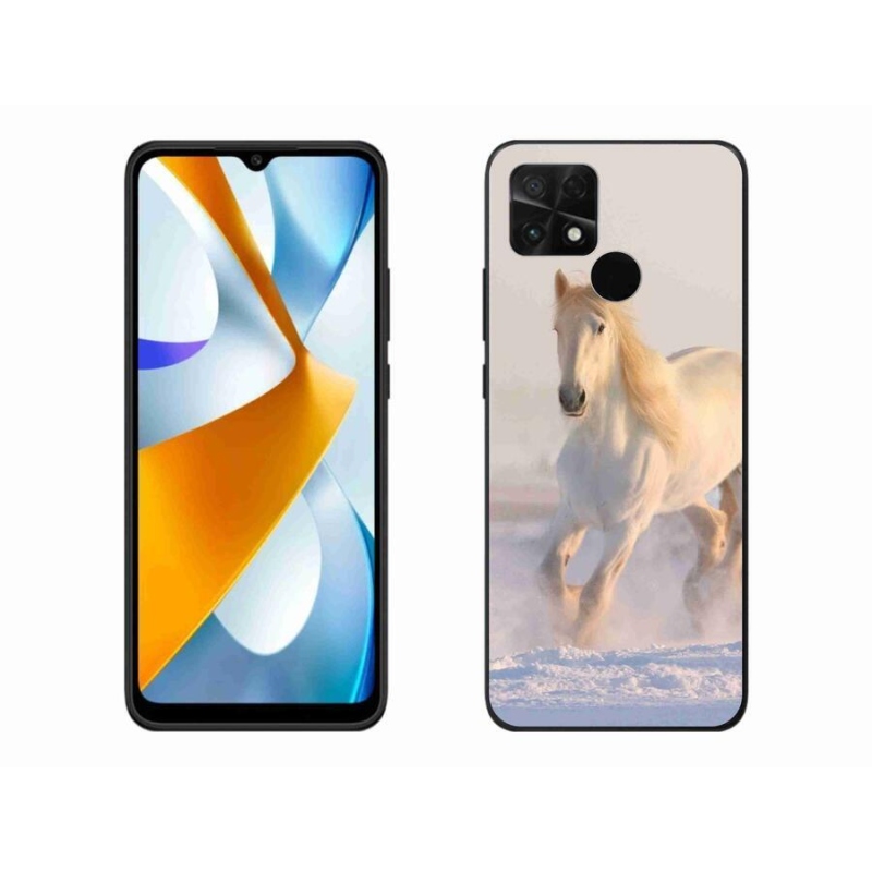Gelový obal mmCase na mobil Xiaomi Poco C40 - kůň ve sněhu