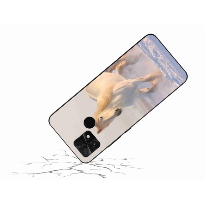 Gelový obal mmCase na mobil Xiaomi Poco C40 - kůň ve sněhu