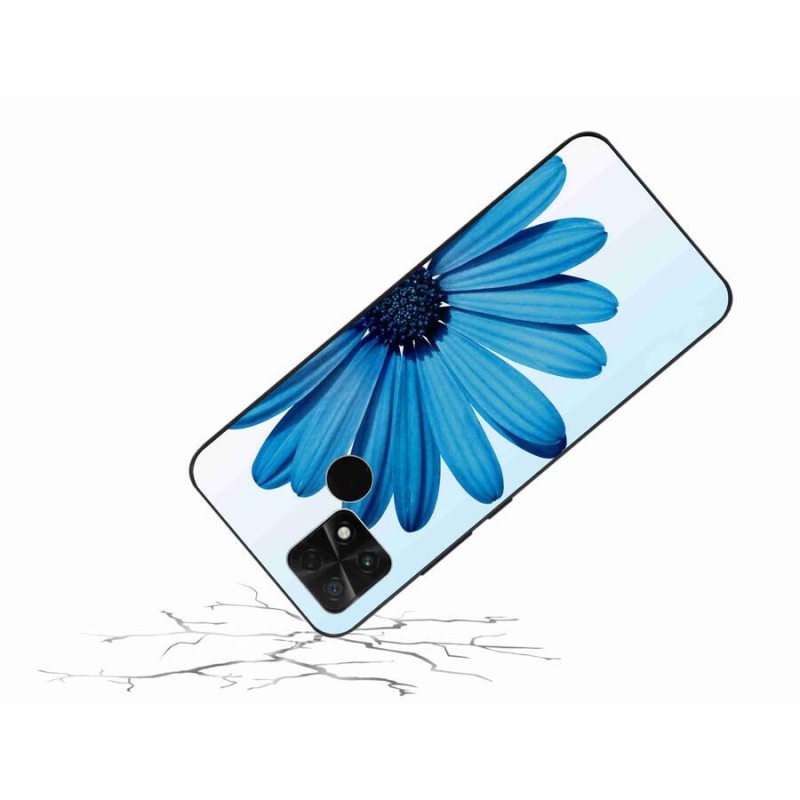 Gelový obal mmCase na mobil Xiaomi Poco C40 - modrá kopretina