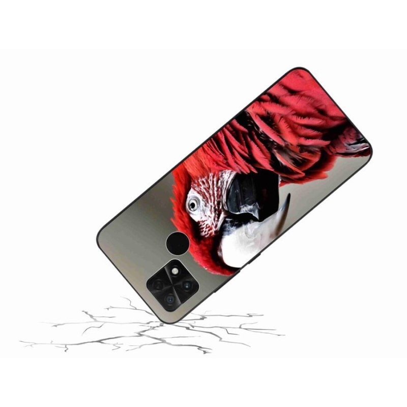 Gelový obal mmCase na mobil Xiaomi Poco C40 - papoušek ara červený
