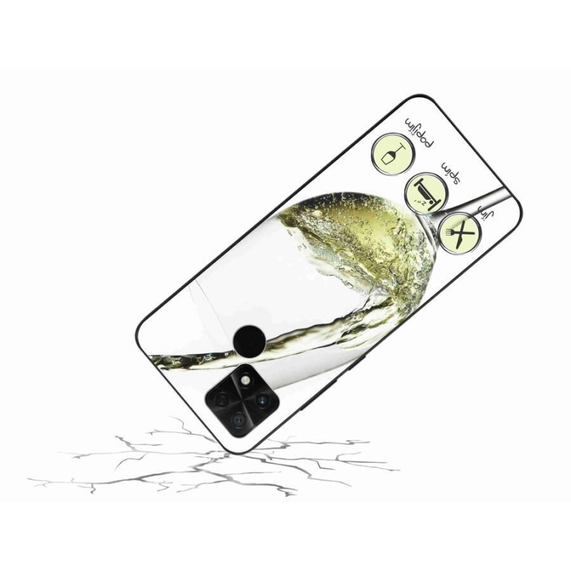 Gelový obal mmCase na mobil Xiaomi Poco C40 - sklenička vína bílé