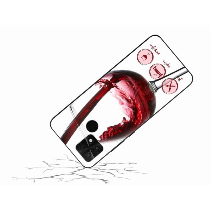 Gelový obal mmCase na mobil Xiaomi Poco C40 - sklenička vína červené