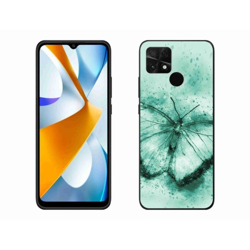 Gelový obal mmCase na mobil Xiaomi Poco C40 - zelený motýl