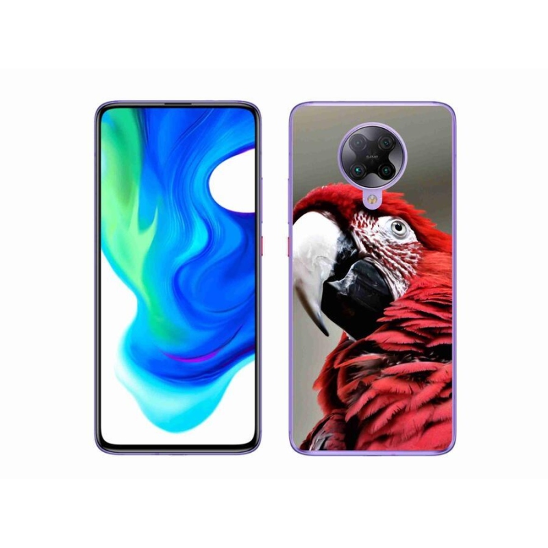 Gelový obal mmCase na mobil Xiaomi Poco F2 Pro - papoušek ara červený