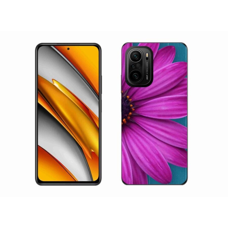 Gelový obal mmCase na mobil Xiaomi Poco F3 - fialová kopretina