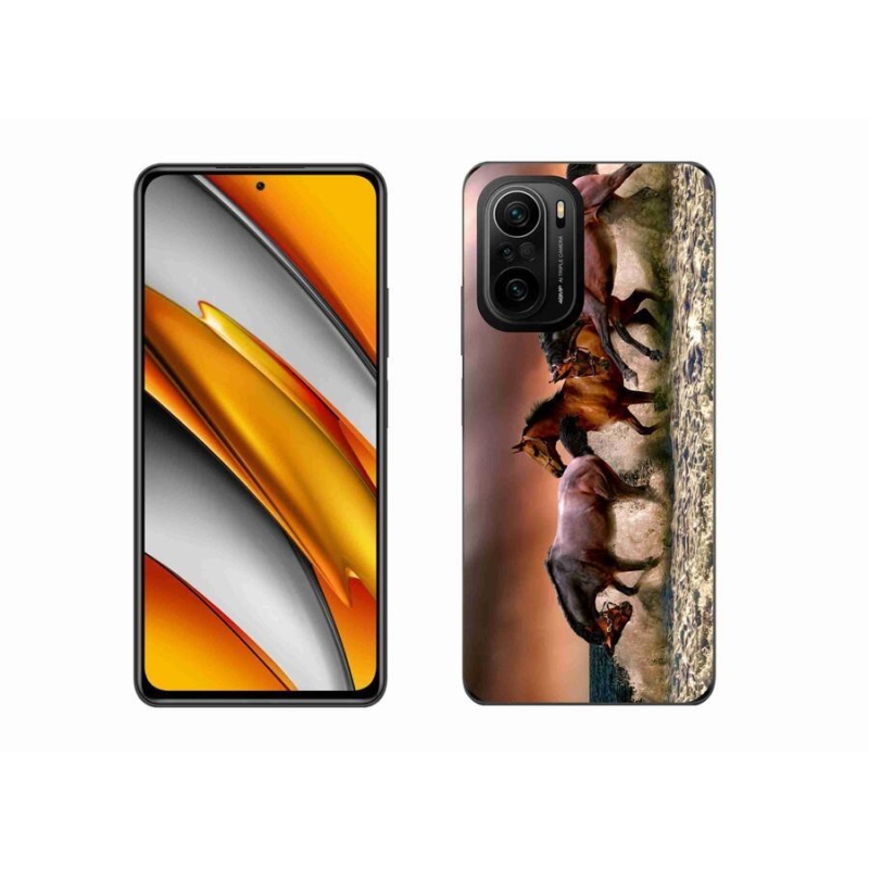 Gelový obal mmCase na mobil Xiaomi Poco F3 - koně 1