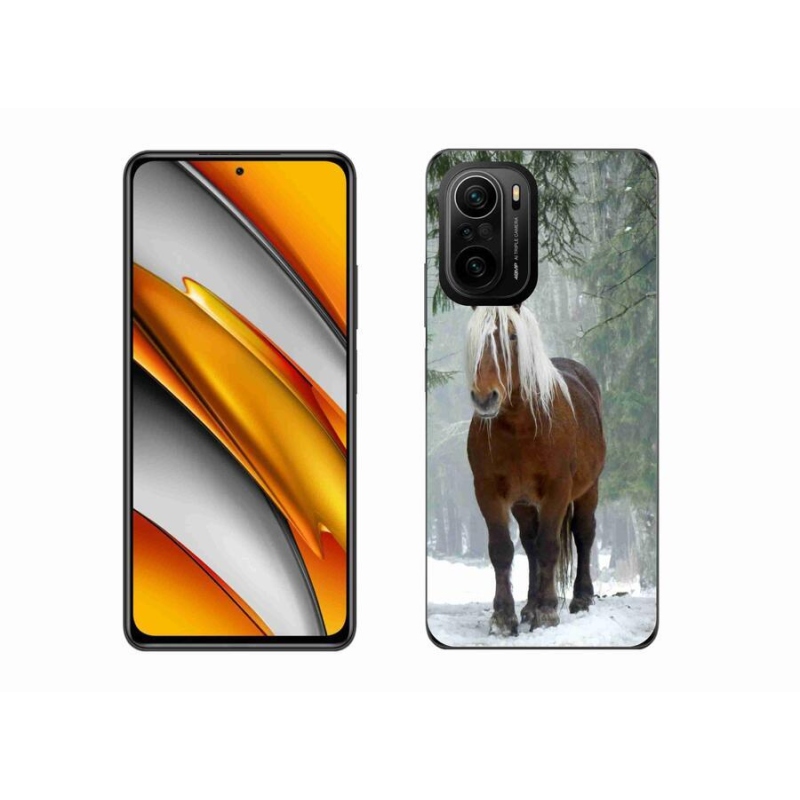 Gelový obal mmCase na mobil Xiaomi Poco F3 - kůň v lese