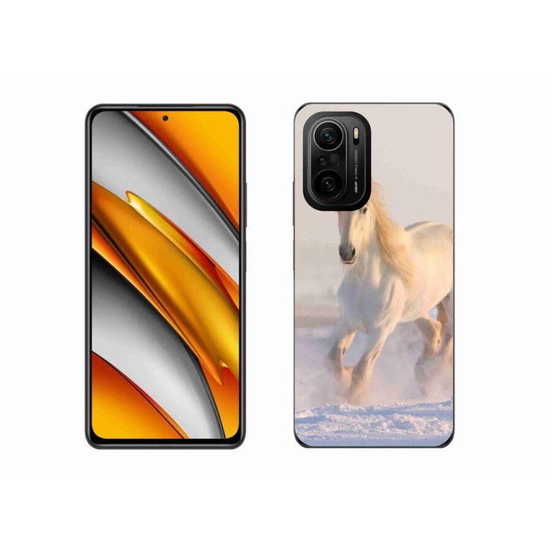 Gelový obal mmCase na mobil Xiaomi Poco F3 - kůň ve sněhu