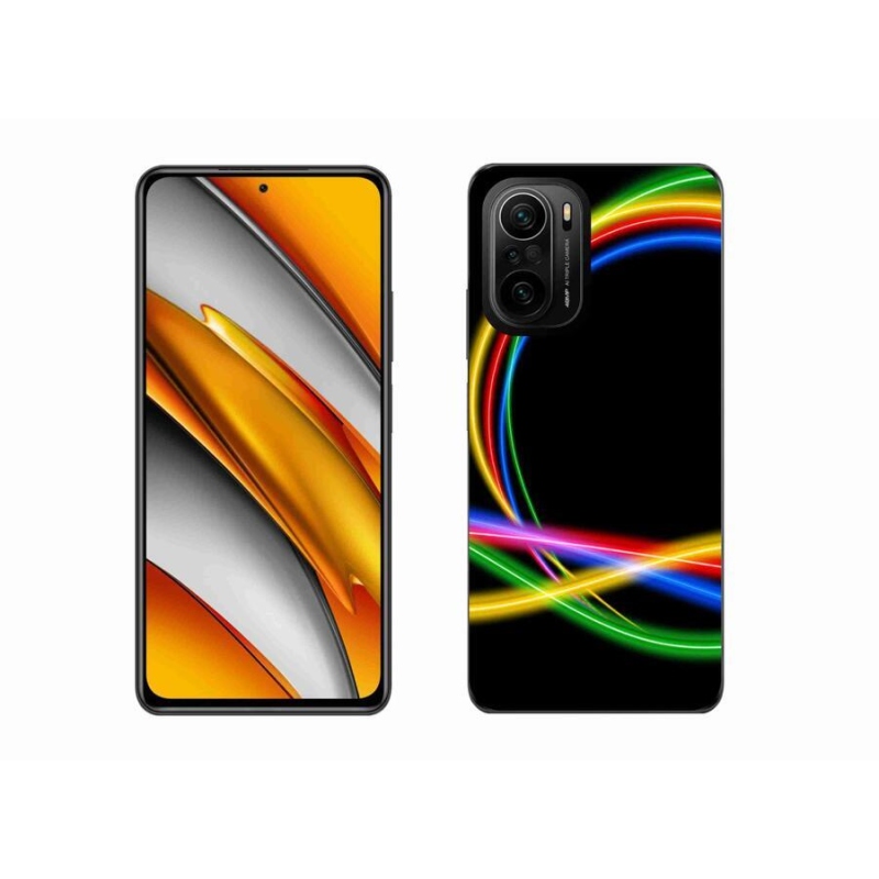 Gelový obal mmCase na mobil Xiaomi Poco F3 - neonové kruhy