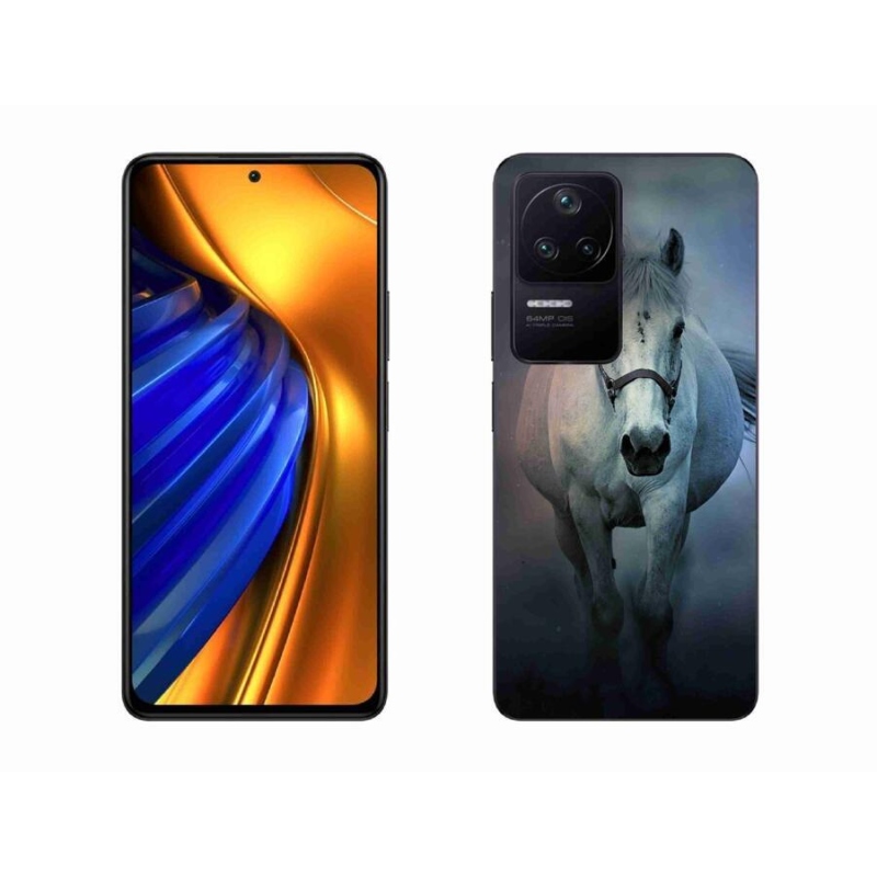 Gelový obal mmCase na mobil Xiaomi Poco F4 - běžící bílý kůň