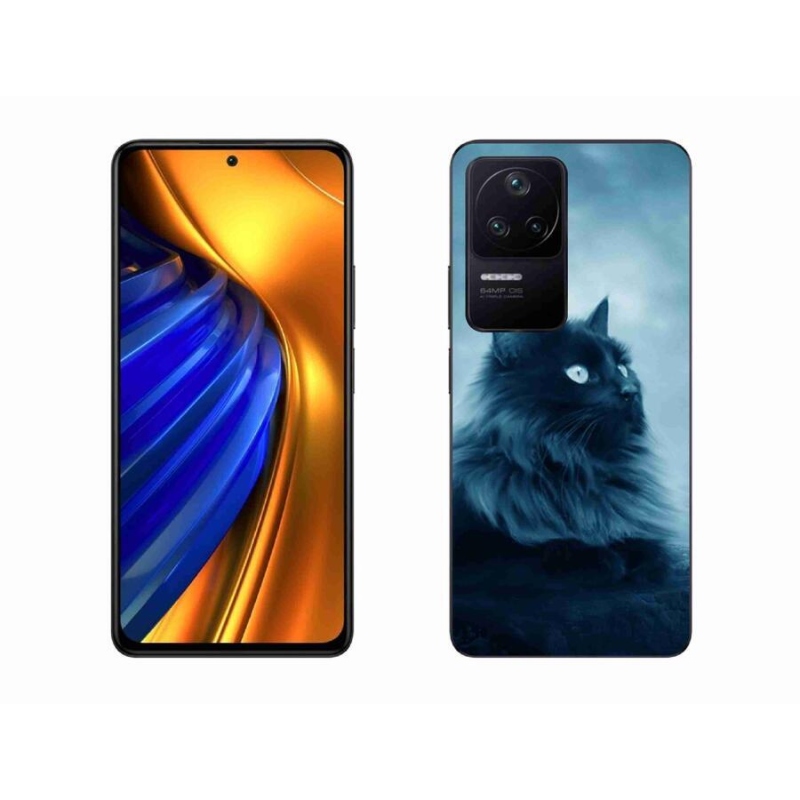 Gelový obal mmCase na mobil Xiaomi Poco F4 - černá kočka 1