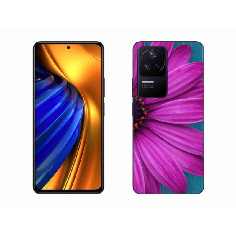 Gelový obal mmCase na mobil Xiaomi Poco F4 - fialová kopretina