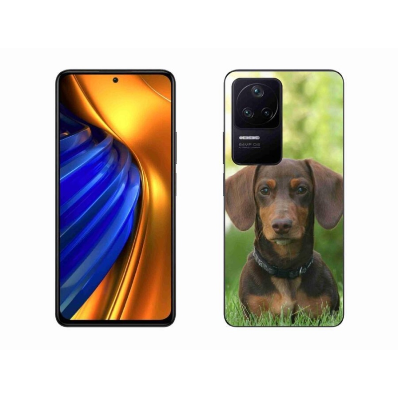 Gelový obal mmCase na mobil Xiaomi Poco F4 - hnědý jezevčík