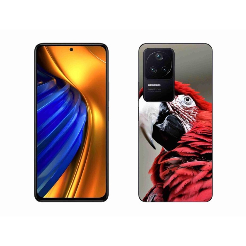 Gelový obal mmCase na mobil Xiaomi Poco F4 - papoušek ara červený