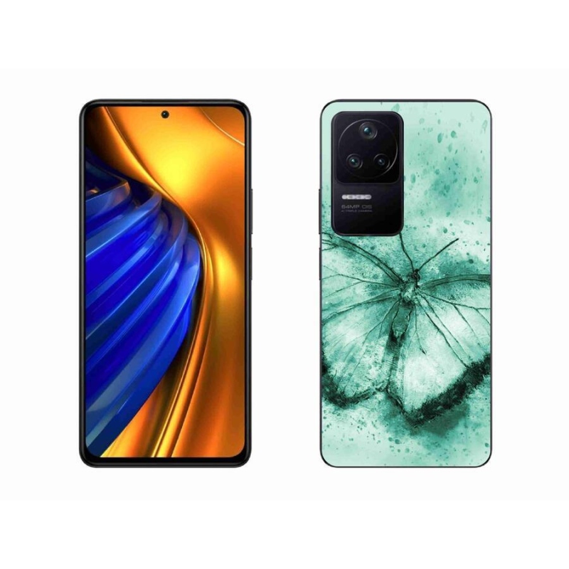 Gelový obal mmCase na mobil Xiaomi Poco F4 - zelený motýl
