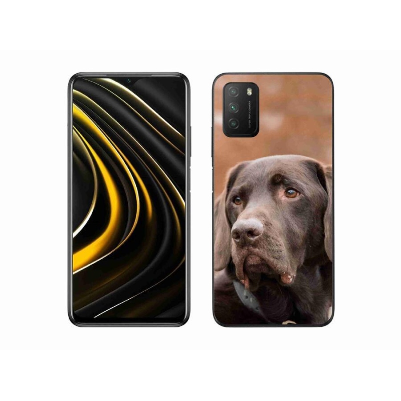 Gelový obal mmCase na mobil Xiaomi Poco M3 - hnědý labrador