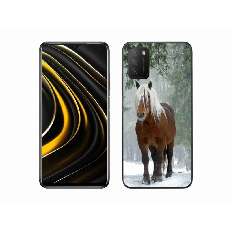 Gelový obal mmCase na mobil Xiaomi Poco M3 - kůň v lese