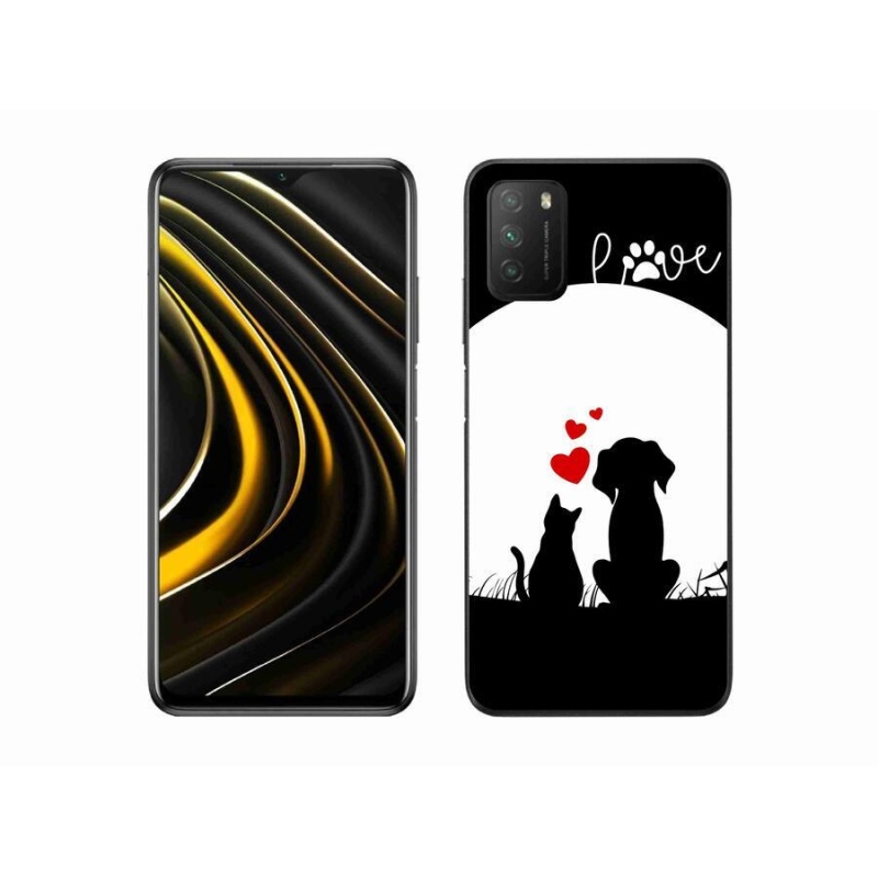 Gelový obal mmCase na mobil Xiaomi Poco M3 - zvířecí láska