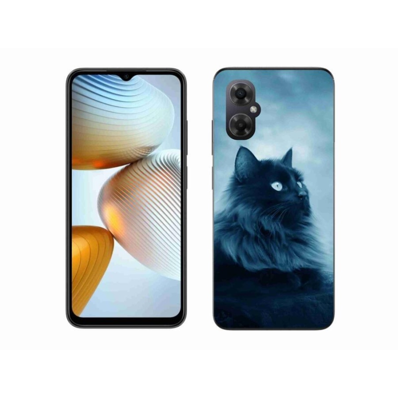 Gelový obal mmCase na mobil Xiaomi Poco M4 5G - černá kočka 1