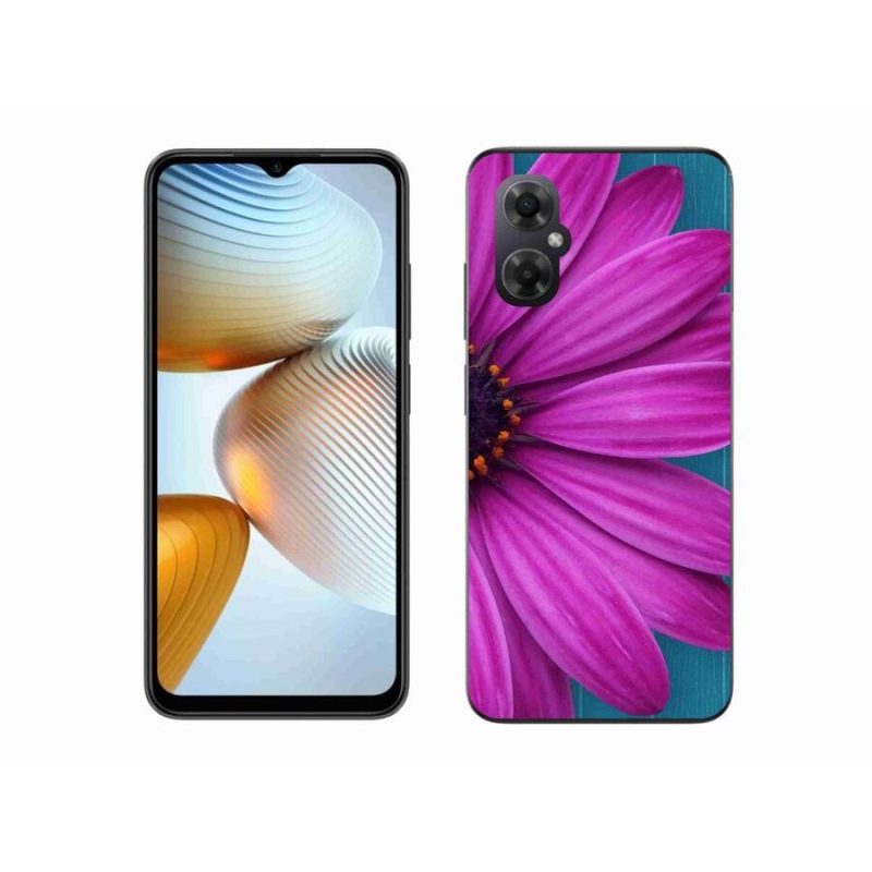 Gelový obal mmCase na mobil Xiaomi Poco M4 5G - fialová kopretina