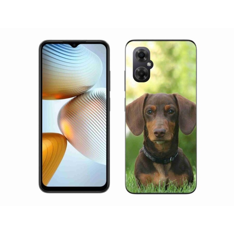 Gelový obal mmCase na mobil Xiaomi Poco M4 5G - hnědý jezevčík