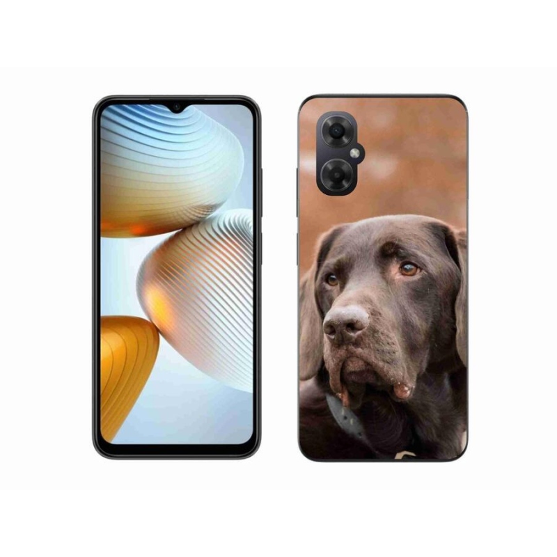 Gelový obal mmCase na mobil Xiaomi Poco M4 5G - hnědý labrador