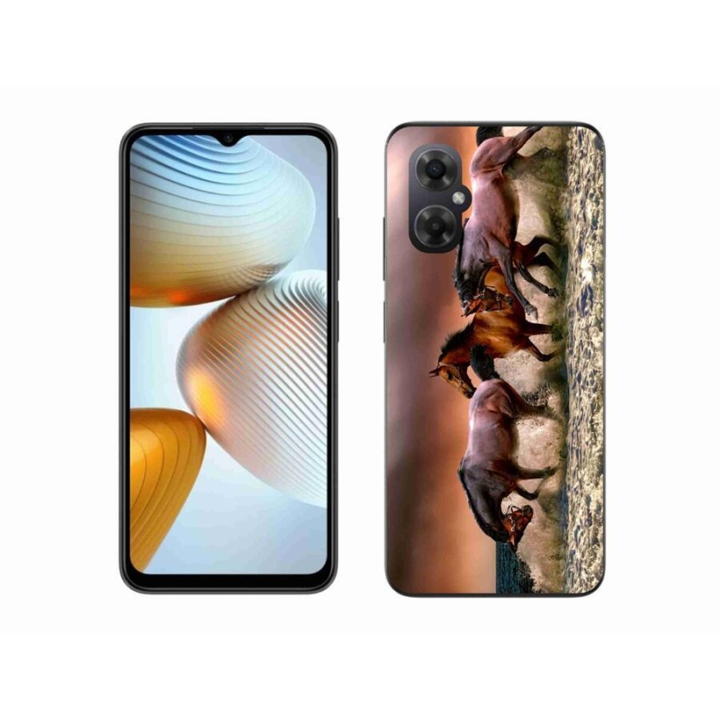 Gelový obal mmCase na mobil Xiaomi Poco M4 5G - koně 1