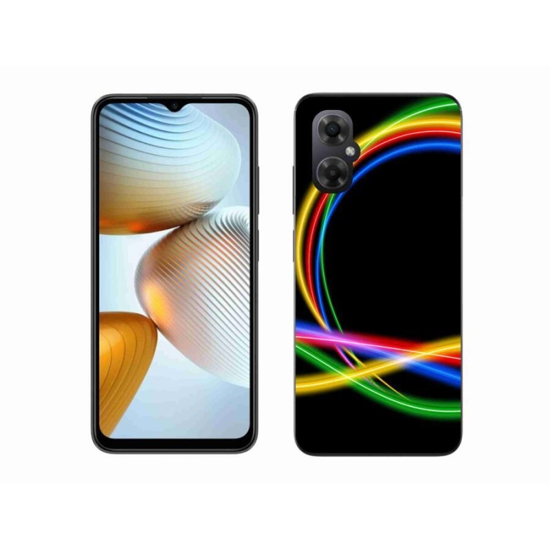 Gelový obal mmCase na mobil Xiaomi Poco M4 5G - neonové kruhy