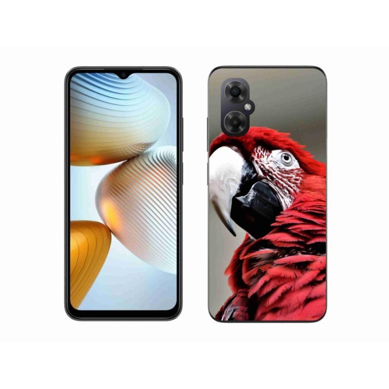 Gelový obal mmCase na mobil Xiaomi Poco M4 5G - papoušek ara červený