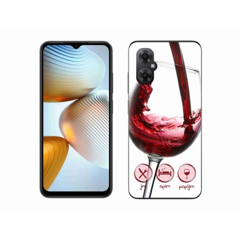 Gelový obal mmCase na mobil Xiaomi Poco M4 5G - sklenička vína červené