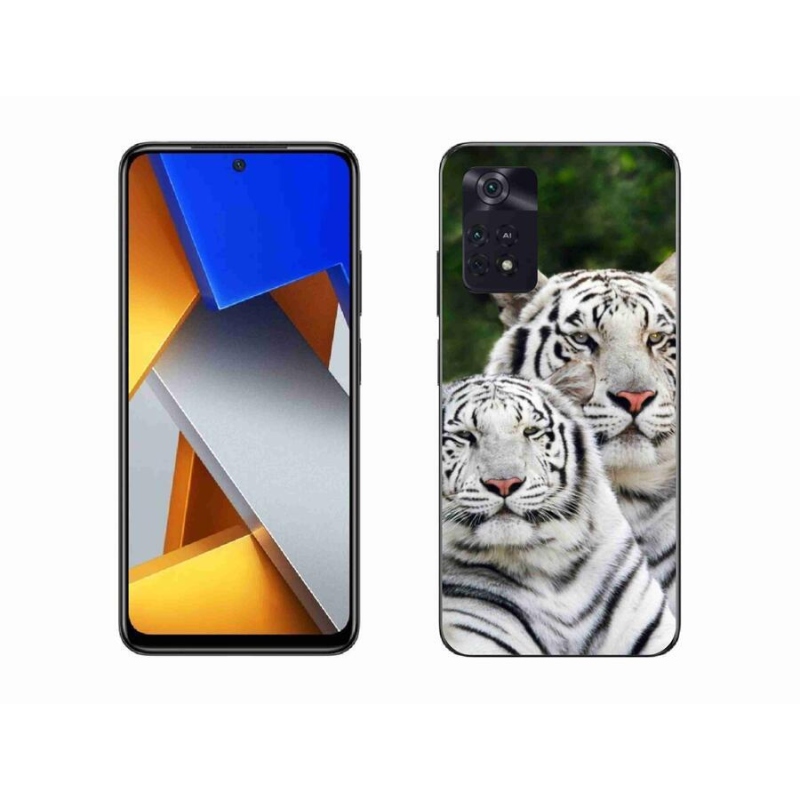 Gelový obal mmCase na mobil Xiaomi Poco M4 Pro 4G - bílí tygři