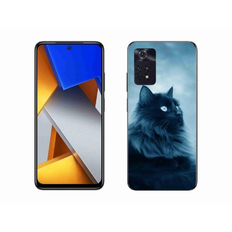 Gelový obal mmCase na mobil Xiaomi Poco M4 Pro 4G - černá kočka 1