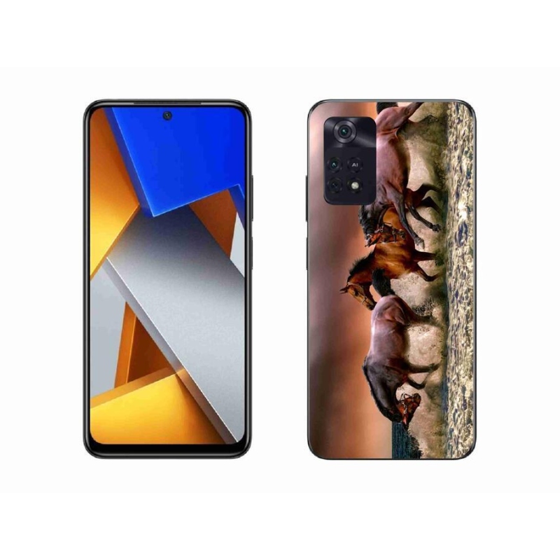 Gelový obal mmCase na mobil Xiaomi Poco M4 Pro 4G - koně 1