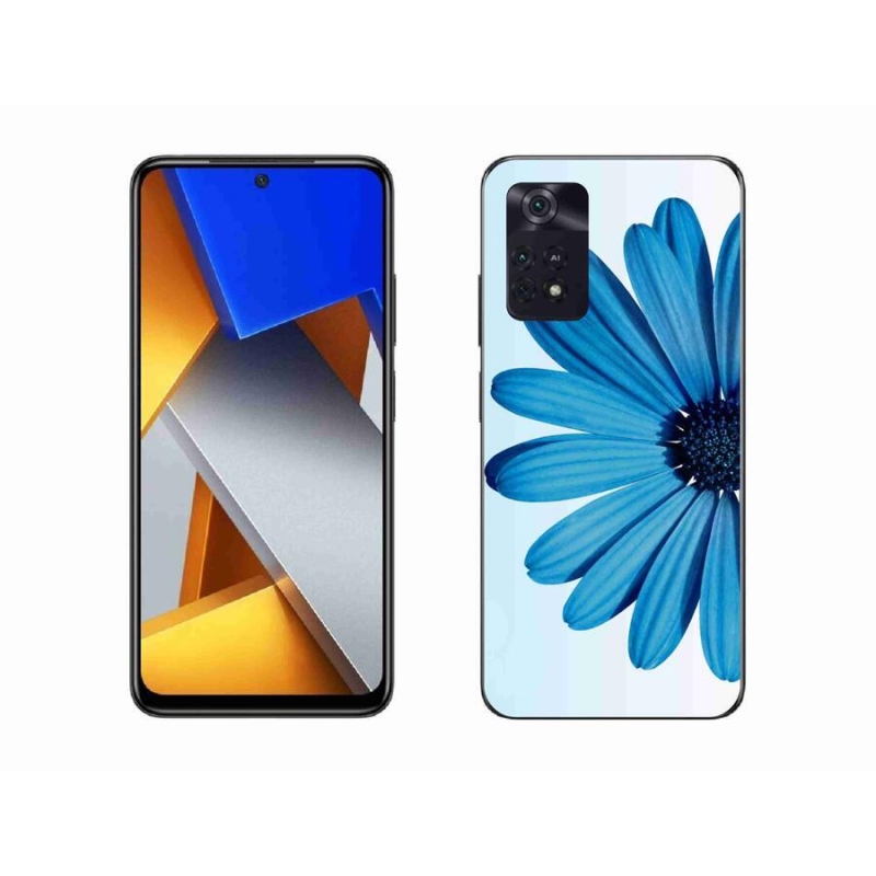 Gelový obal mmCase na mobil Xiaomi Poco M4 Pro 4G - modrá kopretina