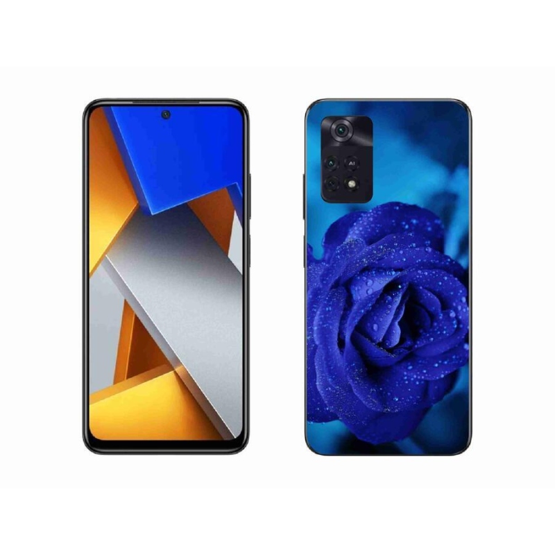 Gelový obal mmCase na mobil Xiaomi Poco M4 Pro 4G - modrá růže