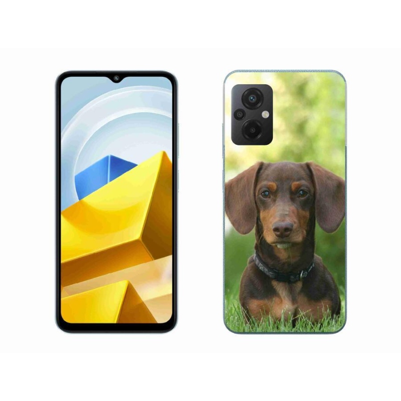 Gelový obal mmCase na mobil Xiaomi Poco M5 4G - hnědý jezevčík