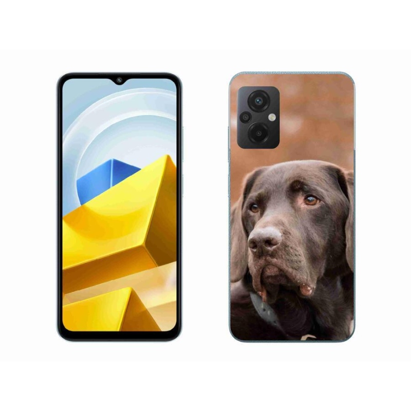 Gelový obal mmCase na mobil Xiaomi Poco M5 4G - hnědý labrador