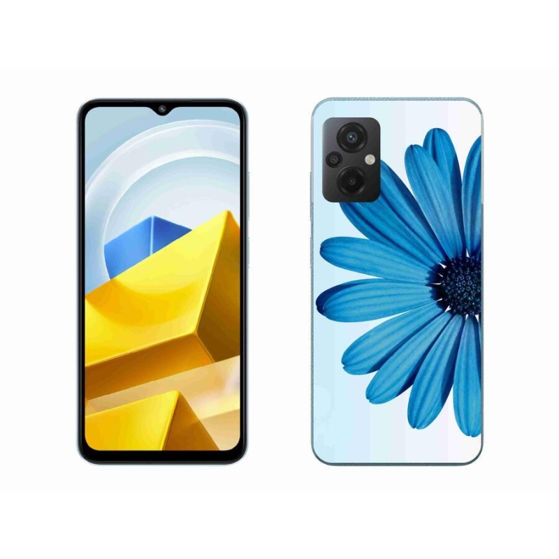 Gelový obal mmCase na mobil Xiaomi Poco M5 4G - modrá kopretina