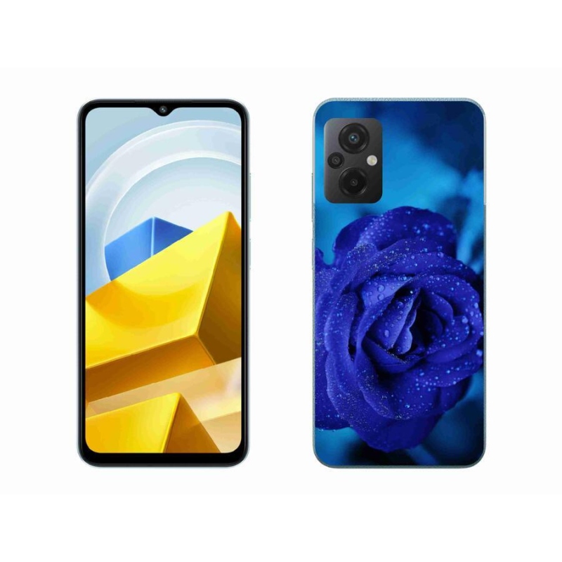 Gelový obal mmCase na mobil Xiaomi Poco M5 4G - modrá růže