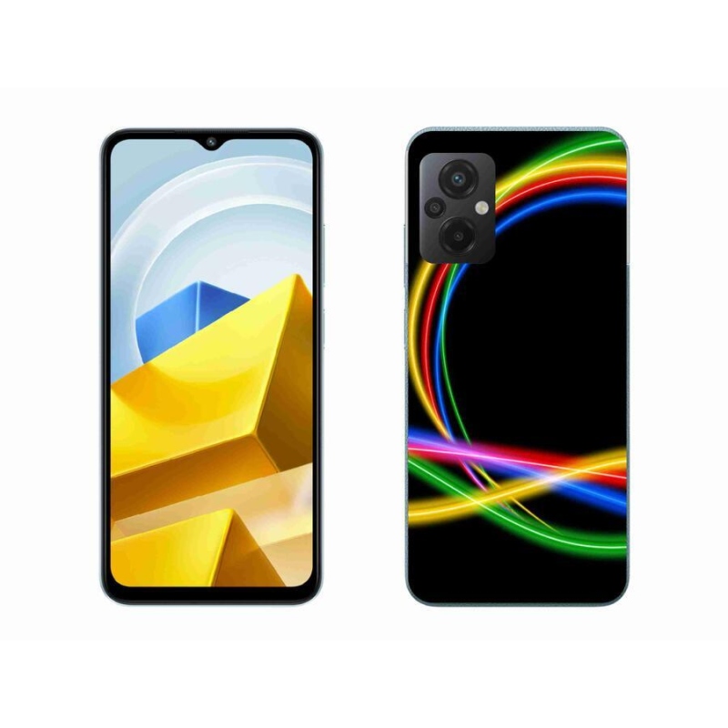 Gelový obal mmCase na mobil Xiaomi Poco M5 4G - neonové kruhy